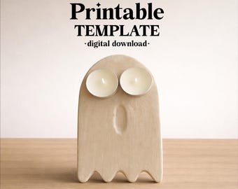 Ghost Candle Holder Pottery Template, Slab Building Pattern, Printable PDF