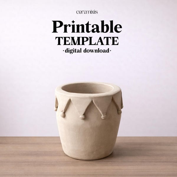Elf Jar Pottery Template, Christmas Home Decor, Ceramic Slab Building, Digital Download