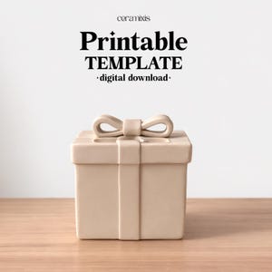 Plantilla para caja de regalo de cerámica, construcción de losas de cerámica, descarga digital