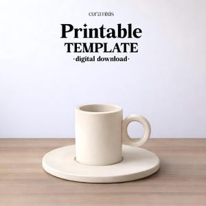 Espresso Cup Slab Building Template | Turkish Coffee Mug | Pottery Template | Handbuilding | Digital Download