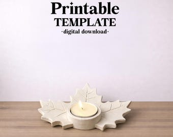 Preiselbeere Kerzenhalter Keramik Vorlage, Weihnachten Wohnkultur, Keramikplatte Gebäude, digitaler Download