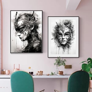 Set of 6 Venetian Masks Wall Decor Printable Wall Art, Venice Travel Print 6 Watercolor , Italy Watercolor, Digital Download For Print