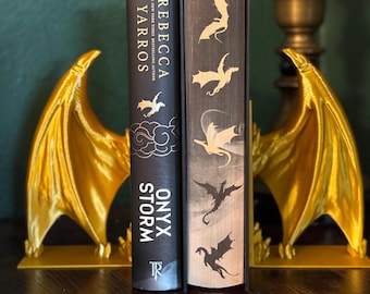 Dragon Wing Bookends, 3D Printed: Fantasy Book Decor, 40 Color Options
