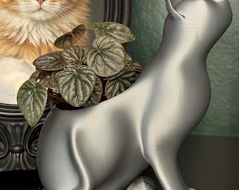 Cat Planter, 3D Printed: Small Plant Pot for Desk or Shelf, Succulents, Kitty Planter, 40 Color Options