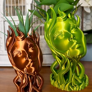 Woman Planter, 3D Printed, Bust Planter, Woman Face Vase, Unique Feminine Vase, Girl Pot, Artistic Vase, Abstract Planter, Gift for Woman