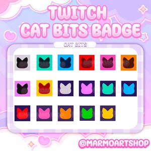 CAT CUTE BADGES | Twitch Badges for streamer | Cute Chibi anime style | Discord Roles Bits Channel Point | Cat| Kitty | Emote Bundle