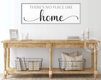 Theres No Place Like Home Farmhouse Entry Sign Matte Canvas Framed