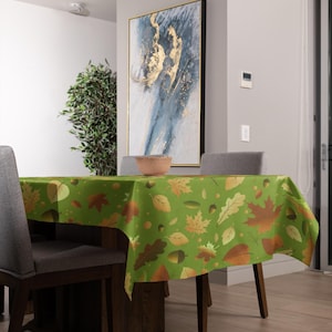 Fall Memories Tablecloth | Harvest Table Decor | Thanksgiving Dining Table Cover