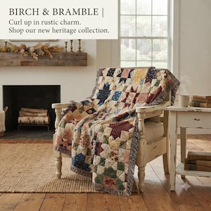 Plaid patchwork à étoiles, 100 % coton, motif patchwork traditionnel, décoration de salon style cottage, linge de lit douillet, cadeau pour elle