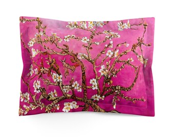 Van Gogh Pink Almond Blossom Microfiber Pillow Sham | Floral Bedding