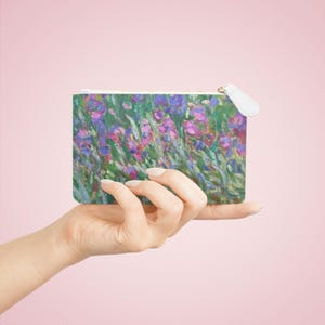 Vintage Iris Garden - Monet Inspired Mini Clutch Bag - Elegant Butterfly Design for Everyday Use | Gift for Her