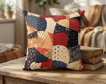 Klassiek Americana patchwork quiltkussen | Rustiek geometrisch sierkussen