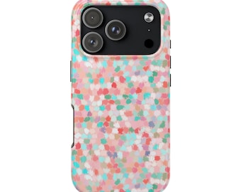 HARPER イエロー＆ピンクの水玉模様の保護スマホケース - ITガール風