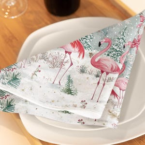 Christmas In Paradise Cloth Napkins - Set of 4 | Festive Table Decor | Christmas Parties | Handmade Cloth Napkins