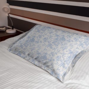 Charming Blue Floral Pillow Sham | Girls Dorm Essentials | Back To School | College Student Gear | Student Gift
