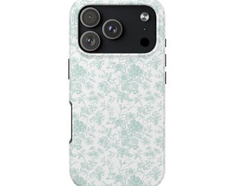 Funda para iPhone 17 con estampado floral verde suave