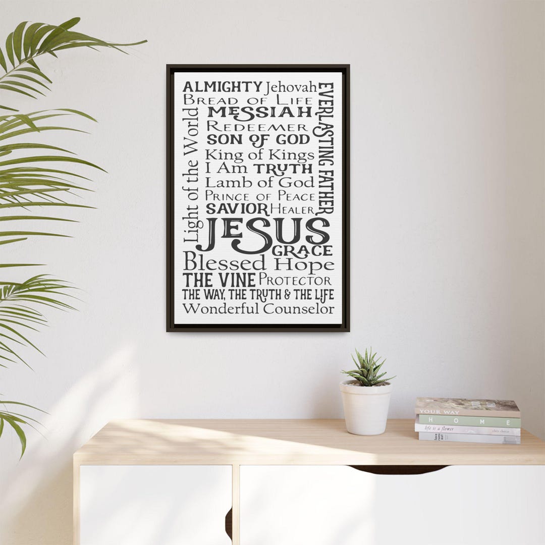 Names of Jesus Framed Matte Canvas - Etsy