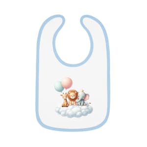 Floating On A Cloud Bib for Babies in Pink or Blue | Baby Shower Gift | Toddler Feeding Bib | Baby Accessories