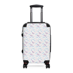 bagage vintage papillons pastel | Valise de voyage unique | bagages élégants pour les aventuriers | Cadeau parfait pour les voyageurs