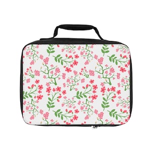 Pretty In Pink Insulated Lunch Bag | Floral Cooler Tote | Back to School Lunchbox | Eco-Friendly Food Carrier