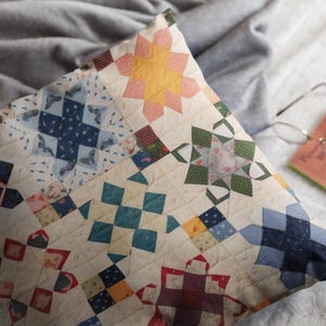 Vintage-Inspired Patchwork Star Pillow | Rustic Patchwork Throw Pillow