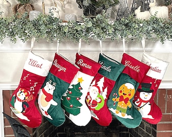 Personalized Applique Velvet Stocking