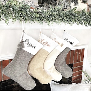 Personalized Linen Stocking