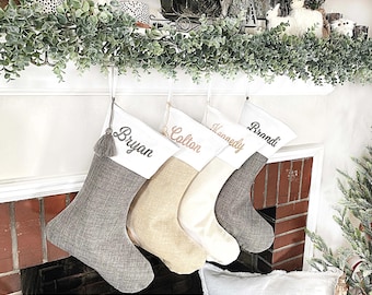 Personalized Linen Stocking