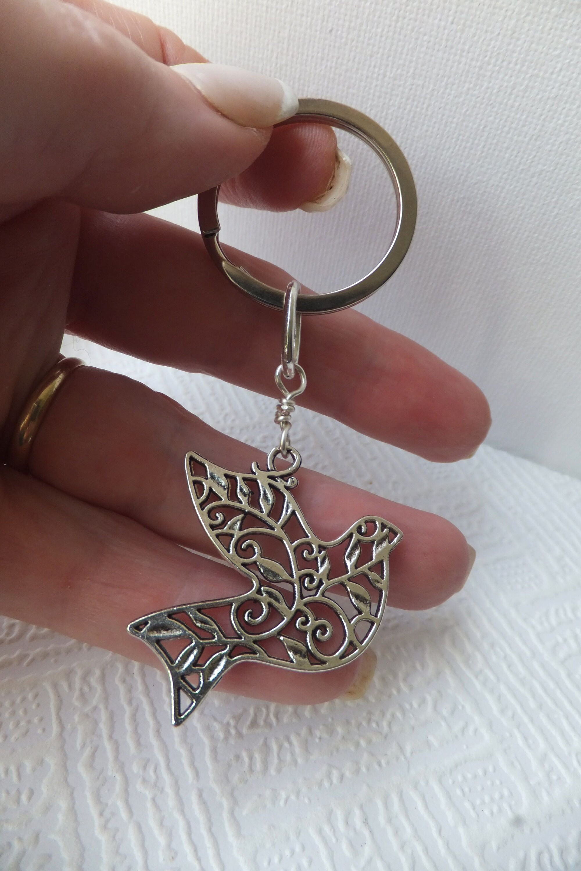 Antique Silver Filigree Bird Key Ring - Optional Clasp - Etsy Australia
