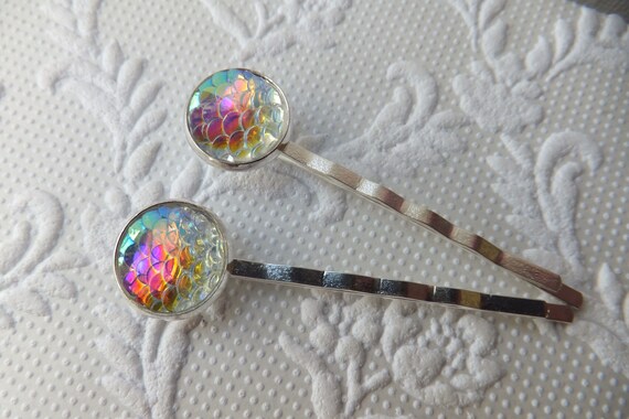 5pcs Silver Plated Hair Barrettes Hair Clips4 x 12mm Cabochon Settings
