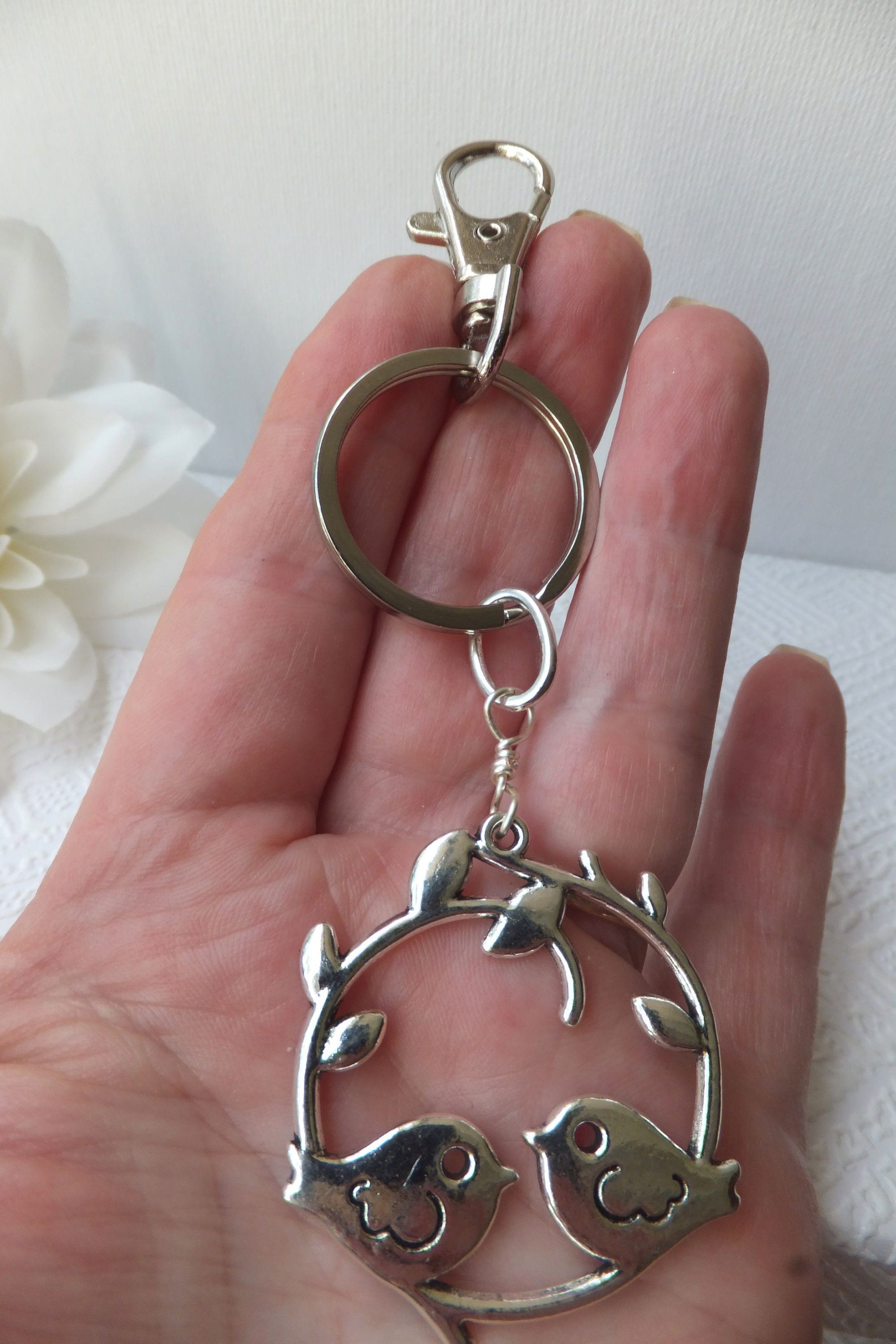 Antique Silver Filigree Bird Key Ring - Optional Clasp - Etsy Australia