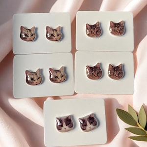 Custom Pet Earrings, Dog Earrings, Custom Pet Jewelry, Personalized Cat Earrings Custom Dog Portrait Earrings Handmade Pet Earrings Pet Gift