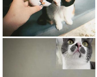 Handmade Cat Whisker Storage Magnet, Needle Felted Wool Cat