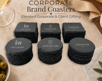 Corporate Gifts - Custom Engraved Slate Coasters