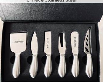 Stainless Steel Cheese Knife Set: Charcuterie Knives, Charcuterie Utensils, Includes Gift Box
