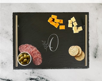 Personalized Charcuterie Board, Engraved Slate Charcuterie Tray, Wedding or Housewarming Gift