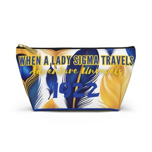 Lady Sigma 1922 SGRHO Accessory Pouch w T-bottom,  SGRHO Makeup Bag