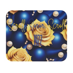 Scroll, Soror, Scroll 1922 - Mouse Pad, Sigma Gamma Rho Mouse Pad, Poodles,Pearls, Sigma Girls, SGRho Mouse Pad, RHOyal, Pretty Poodle