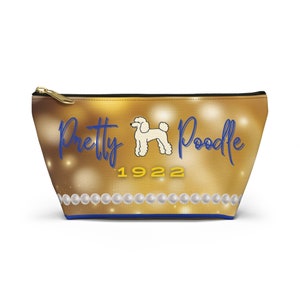 Pretty Poodle 1922 SGRHO Accessory Pouch w T-bottom,  SGRHO Makeup Bag