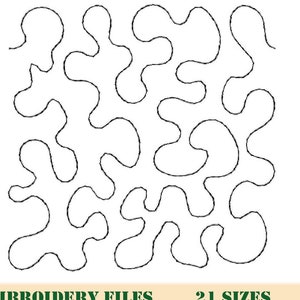 Stipple Quilt Block Machine Embroidery Design Files, 21 Size, Single Run and Tripple Run Machine Embroidery Design, Quilt Block Pattern