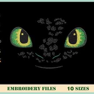 Dragon Eyes in the Dark, Fantasy Dragon, Machine Embroidery Design, 10 Sizes