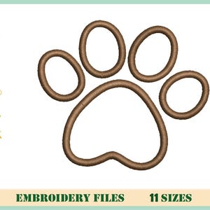 Paw Print Embroidery Design, Applique Paw machine embroidery design