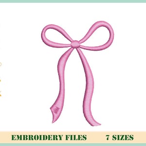 Bow Outline Embroidery Design, Coquette Bow Outline Machine Embroidery Design, Ribbon Bow Applique Design, Instant Download - 7 sizes