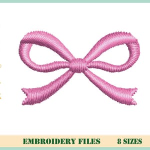 Mini Bow Outline Embroidery Design, Ribbon Bow Applique Design, Instant Download - 8 sizes
