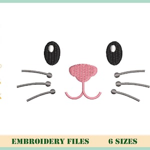 Broderie de visage de lapin, broderie de Pâques, motifs de broderie Machine lapin, téléchargement immédiat, 6 tailles