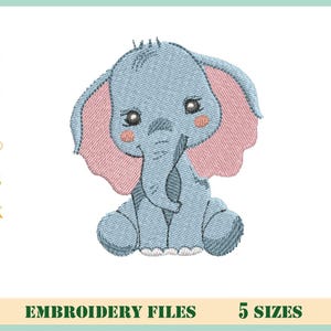 Baby Elephant Embroidery Designs, Safari Animal Embroidery Design, Design Machine Embroidery Pattern - 5 sizes