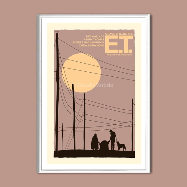 Movie poster retro print E.T.: The Extra-Terrestrial in various sizes
