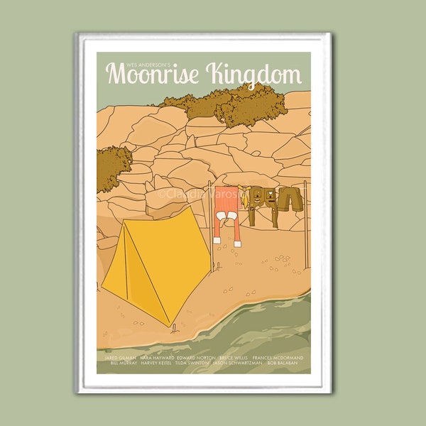 Movie poster Moonrise Kingdom retro print in various sizes