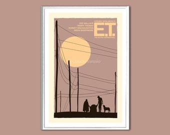 Movie poster retro print E.T.: The Extra-Terrestrial in various sizes