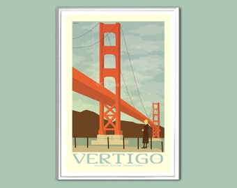 Movie poster Vertigo retro print in various sizes